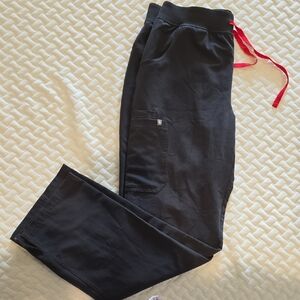 Womens Figs Charcoal Kade Cargo Scrub Pants Size: L/tall
